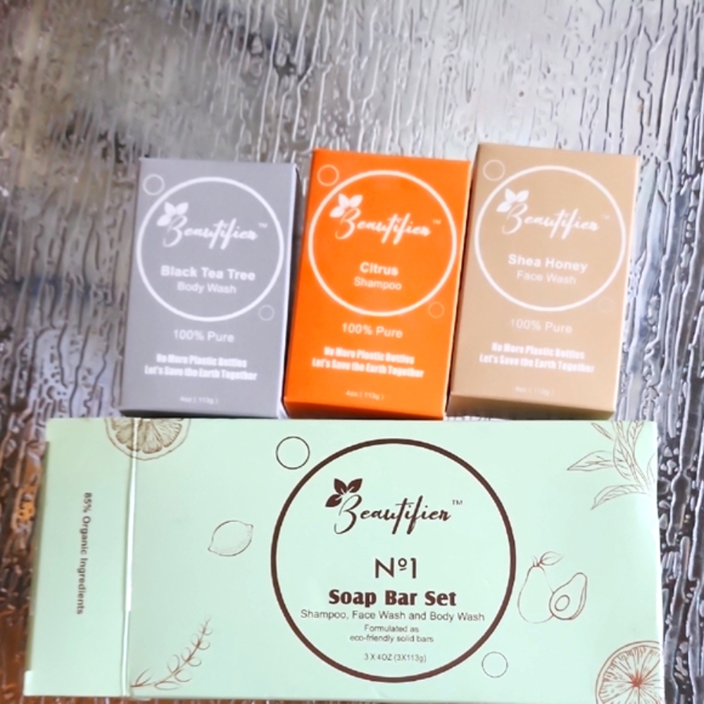 ♥N°1 Bar Set with Body,face Wash Shampoo 100%pure Nosynthetic Scents Or Color